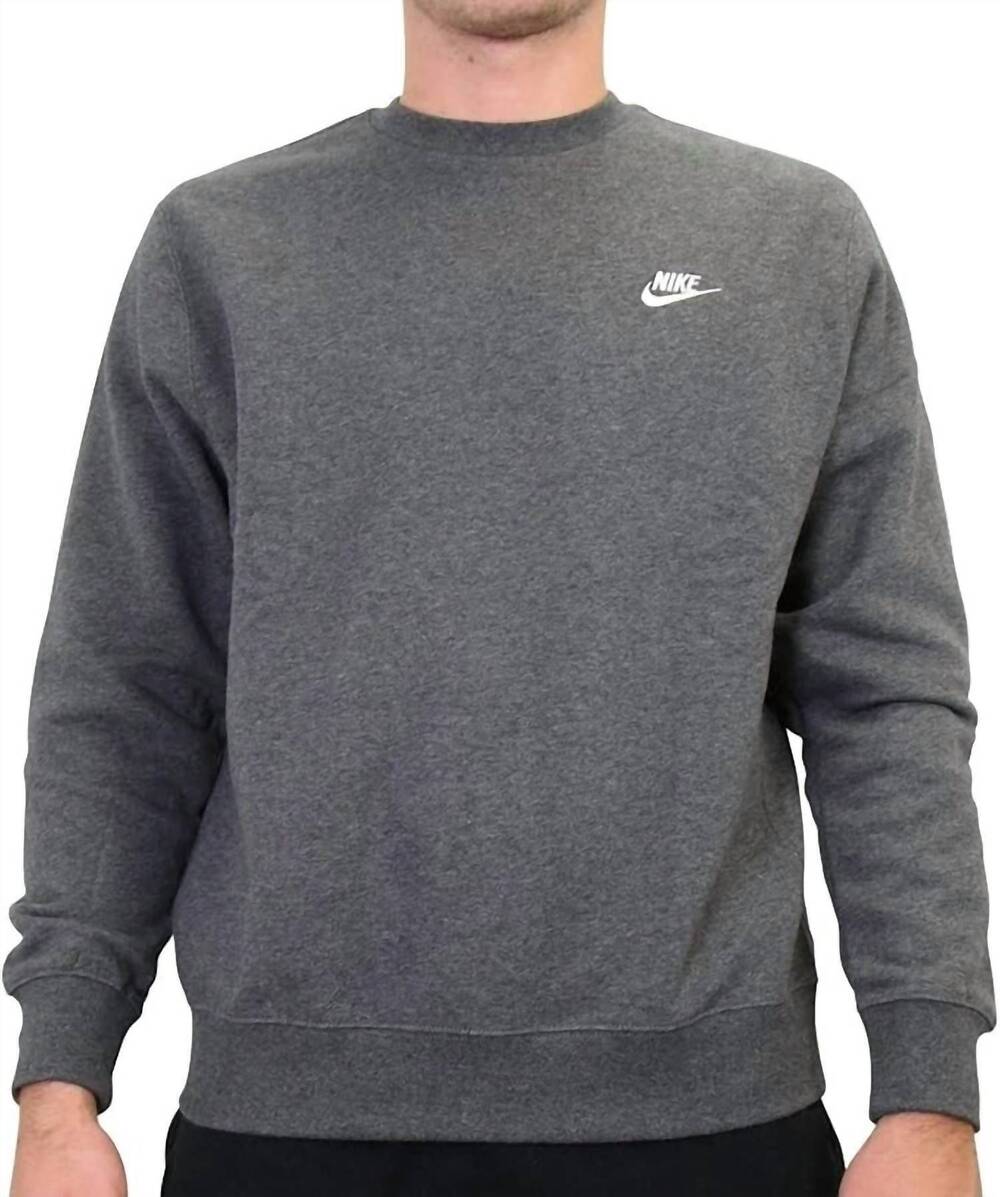 NEW NIKE club crew neck sweatshirt in charcoal heather